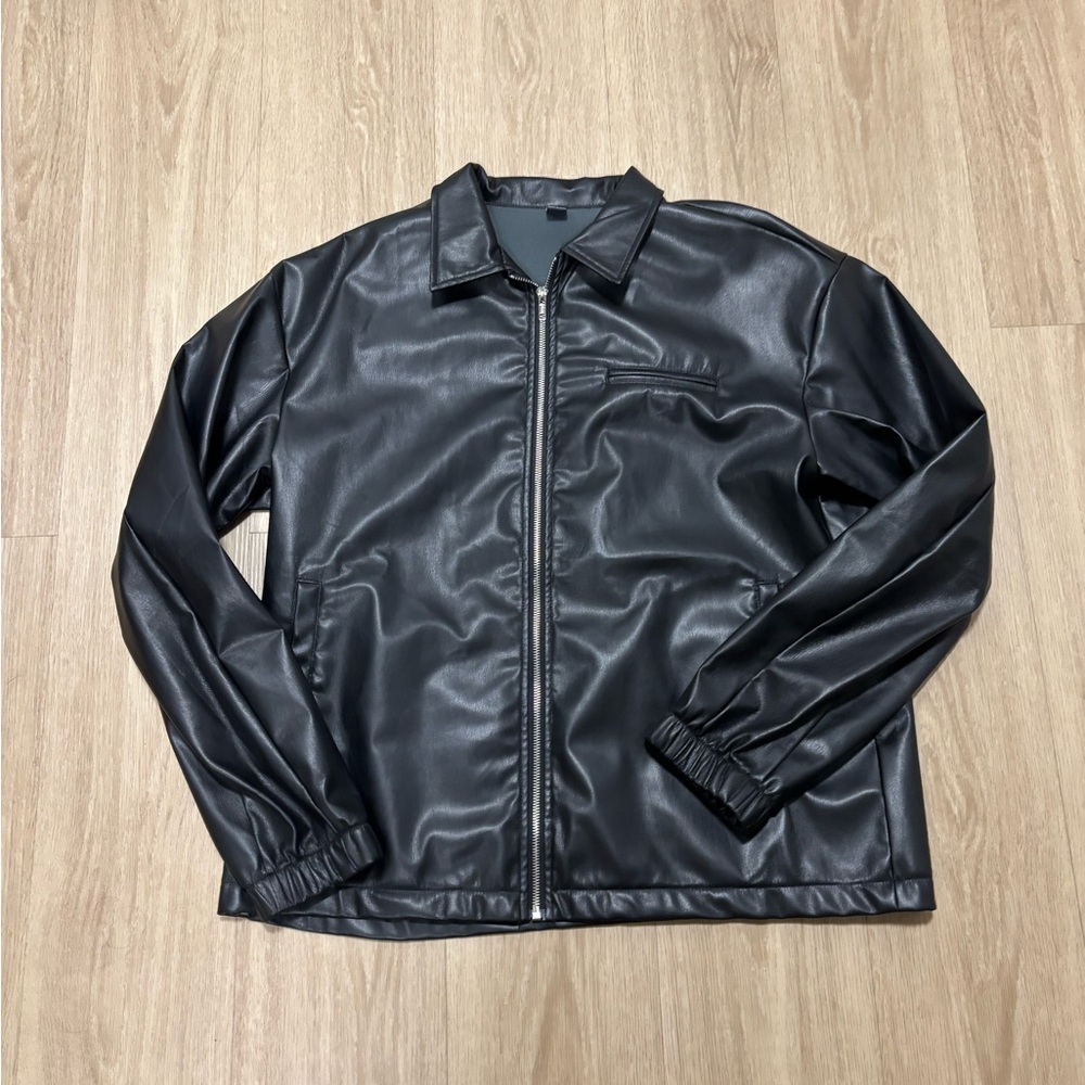 Black leather jacket